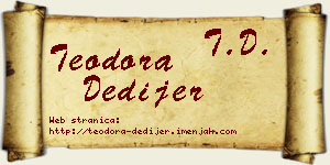 Teodora Dedijer vizit kartica